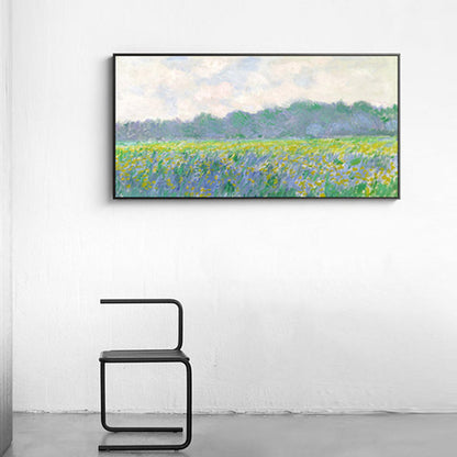 Vivolux | Reed Marshes Art Print Impressionismus Texturiert Familienzimmer Eingewickelte Leinwand in Grün