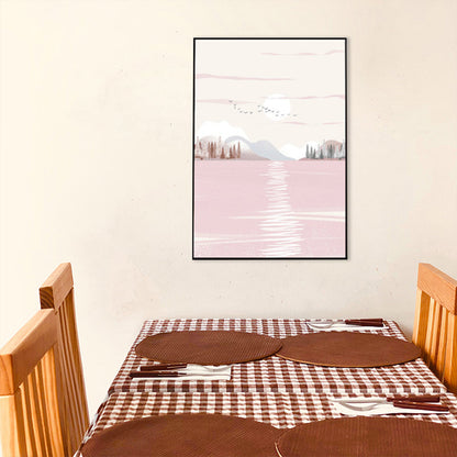 Vivolux | Nordic Scenery Wald Leinwanddruck Pastellfarbe Texturiertes Wandkunst Dekor für Wohnzimmer