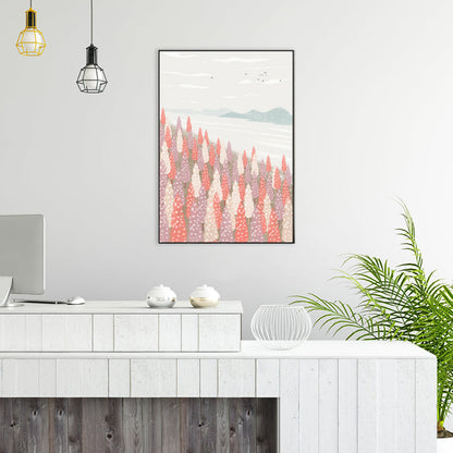Vivolux | Nordic Scenery Wald Leinwanddruck Pastellfarbe Texturiertes Wandkunst Dekor für Wohnzimmer