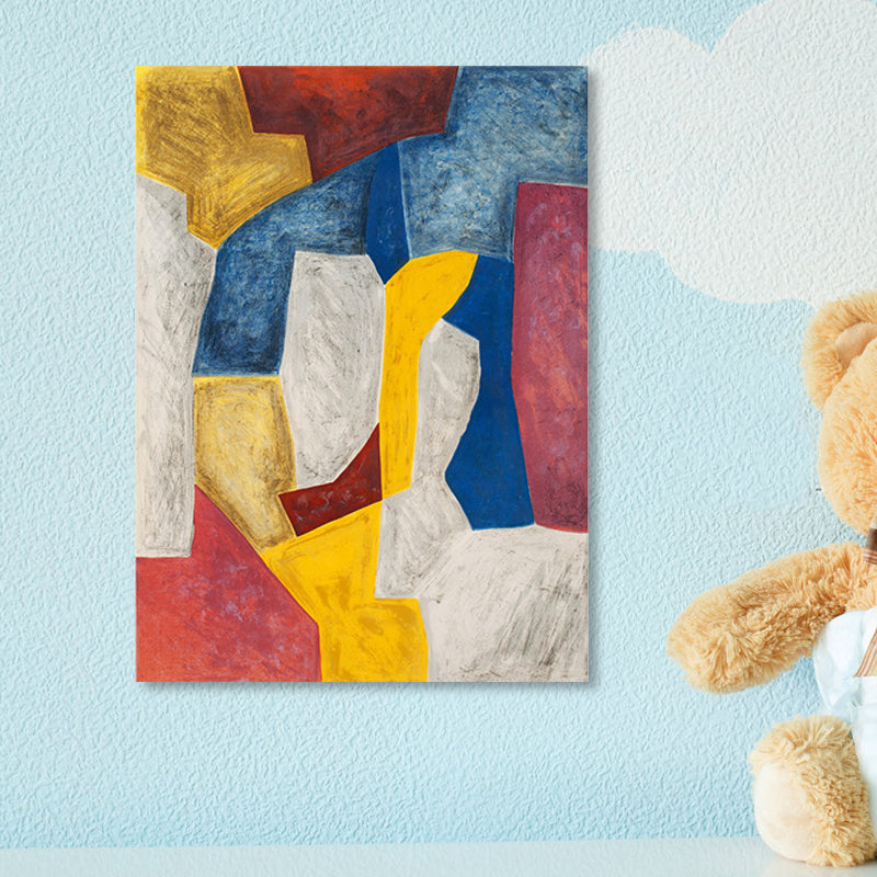 Vivolux | Handbedruckte Wanddekoration Pop Art Abstrakt Eingewickelte Leinwand in sanften Farben für das Familienzimmer