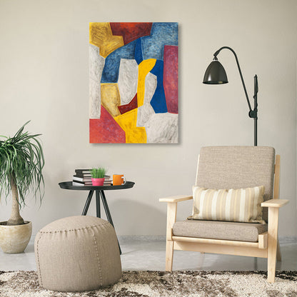 Vivolux | Handbedruckte Wanddekoration Pop Art Abstrakt Eingewickelte Leinwand in sanften Farben für das Familienzimmer