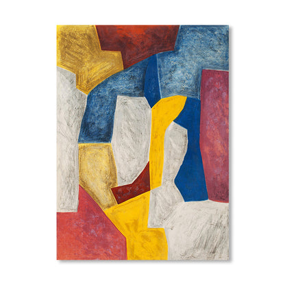 Vivolux | Handbedruckte Wanddekoration Pop Art Abstrakt Eingewickelte Leinwand in sanften Farben für das Familienzimmer