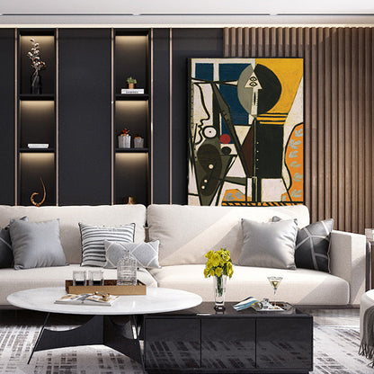 Vivolux | Handbedruckte Wanddekoration Pop Art Abstrakt Eingewickelte Leinwand in sanften Farben für das Familienzimmer