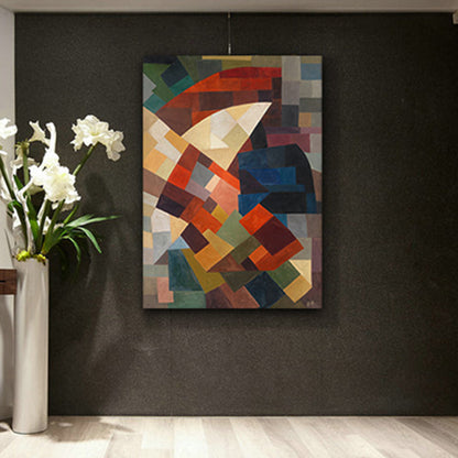 Vivolux | Handbedruckte Wanddekoration Pop Art Abstrakt Eingewickelte Leinwand in sanften Farben für das Familienzimmer