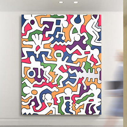 Vivolux | Weißes Puzzle-Grafik-Leinwanddruck-texturiertes Wanddekor für das Gästezimmer, mehrere Größen