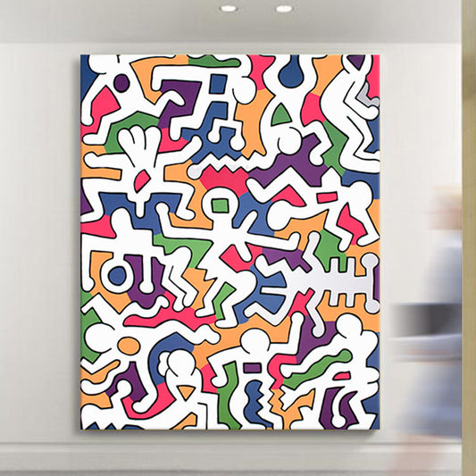 Vivolux | Weißes Puzzle-Grafik-Leinwanddruck-texturiertes Wanddekor für das Gästezimmer, mehrere Größen