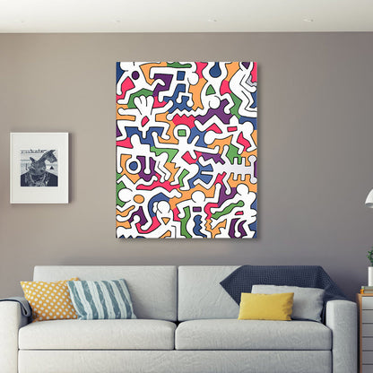 Vivolux | Weißes Puzzle-Grafik-Leinwanddruck-texturiertes Wanddekor für das Gästezimmer, mehrere Größen