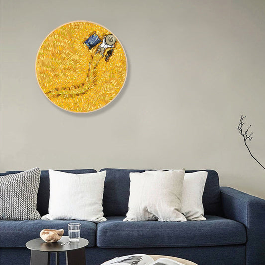 Vivolux | Weiche Farb-Farmfeldblick Wandkunst-Druck Impressionismus Texturiertes Eingerahmtes Leinwand für Schlafzimmer