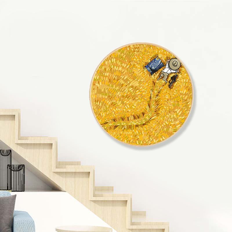 Vivolux | Weiche Farb-Farmfeldblick Wandkunst-Druck Impressionismus Texturiertes Eingerahmtes Leinwand für Schlafzimmer