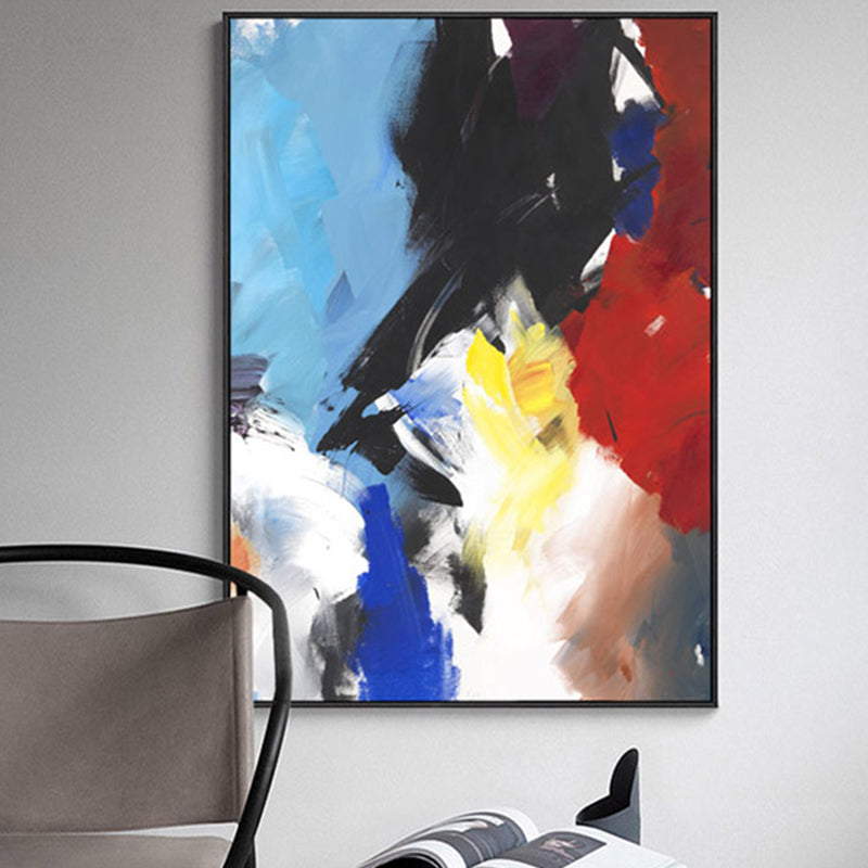 Vivolux | Helle Farbstrich Wanddekoration Abstrakte Moderne Kunst Texturiertes Leinwandbild für Lobby