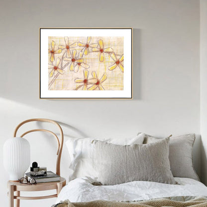 Vivolux | Blumenleinwand in Braun für das Schlafzimmer