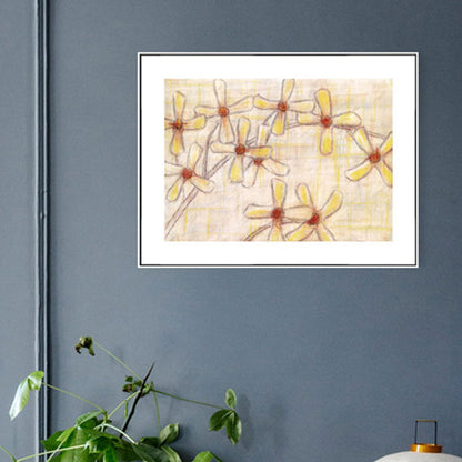 Vivolux | Blumenleinwand in Braun für das Schlafzimmer