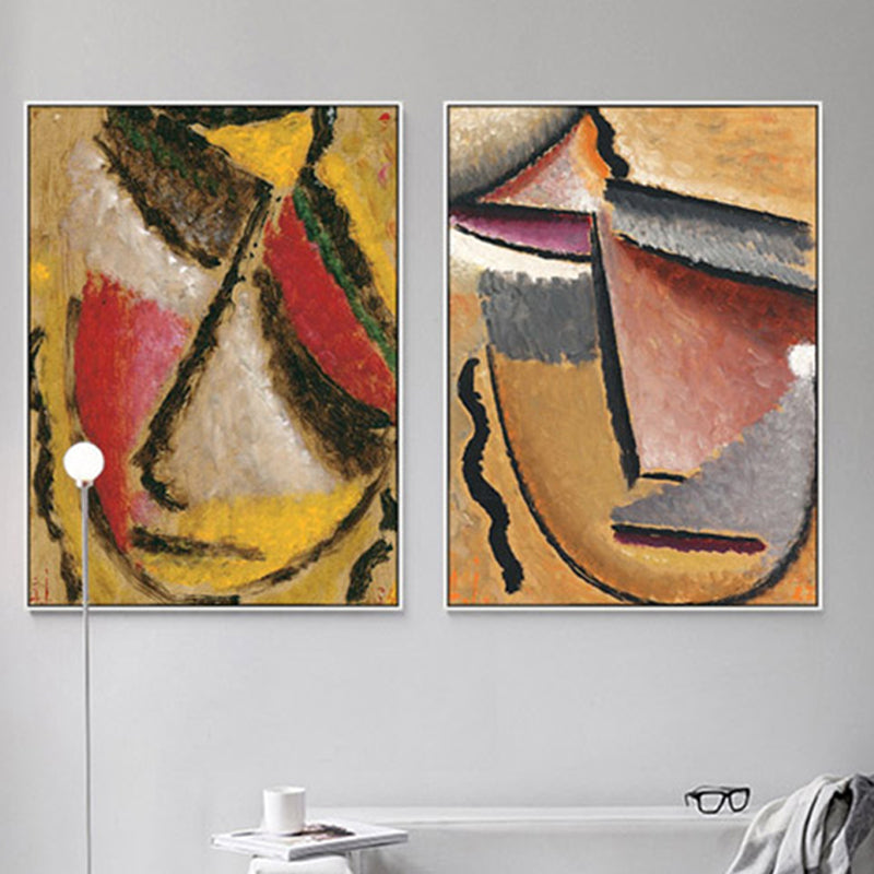 Vivolux | Abstrakter Expressionismus Handdruck Leinwand Kunst Wohnzimmer Wanddekoration in Pastellfarbe