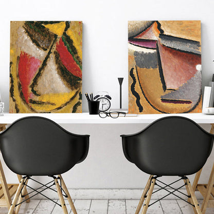 Vivolux | Abstrakter Expressionismus Handdruck Leinwand Kunst Wohnzimmer Wanddekoration in Pastellfarbe