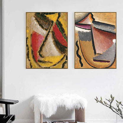 Vivolux | Abstrakter Expressionismus Handdruck Leinwand Kunst Wohnzimmer Wanddekoration in Pastellfarbe