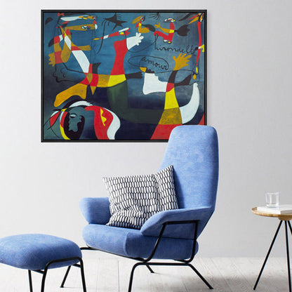 Vivolux | Kubismus Ölmalerei Wandkunst Druck Blau Ruhe Raum Leinwand, Mehrere Größen Verfügbar