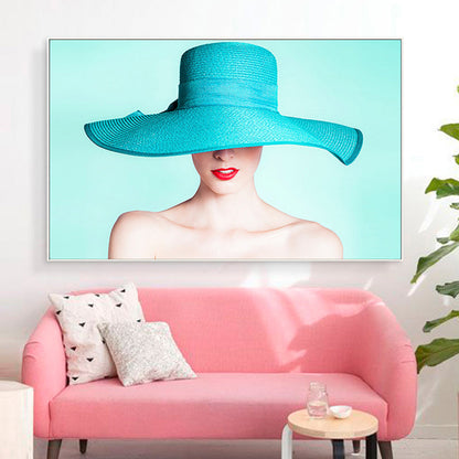 Vivolux | Pastellfarbige Foto Mädchen Leinwanddruck Mode Glam Texturiertes Wanddekor für Gästezimmer