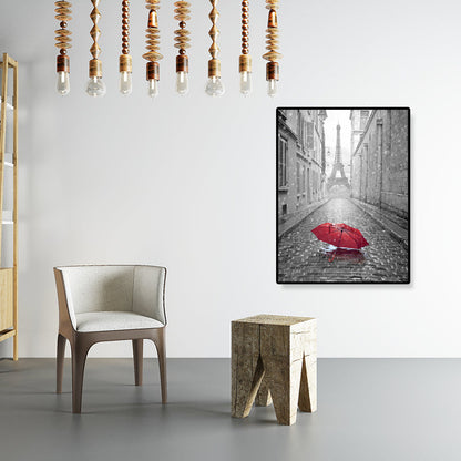 Vivolux | Global Inspired Eiffel Tower Canvas Graue Texturierte Wandkunst Druck für Wohnzimmer