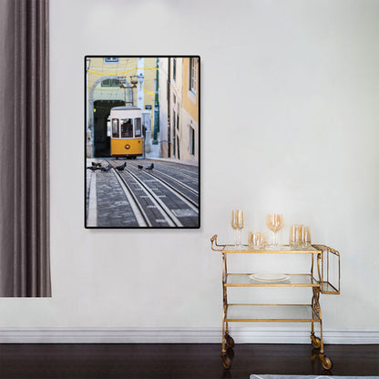 Vivolux | Nostalgische Fotografische Stadtbahn-Leinwand Jungenzimmer Verkehr Wandkunst Druck