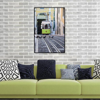 Vivolux | Nostalgische Fotografische Stadtbahn-Leinwand Jungenzimmer Verkehr Wandkunst Druck