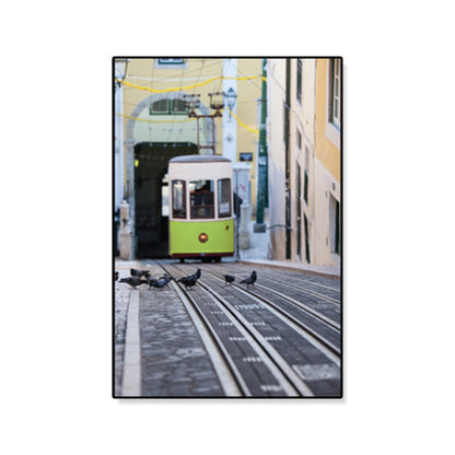 Vivolux | Nostalgische Fotografische Stadtbahn-Leinwand Jungenzimmer Verkehr Wandkunst Druck