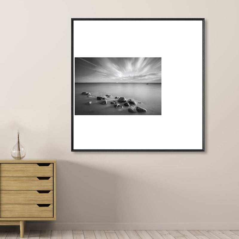 Vivolux | Dunkle Retro Wandkunst Fotodruck Landschaftsleinwand für das Schlafzimmer, mehrere Größenoptionen