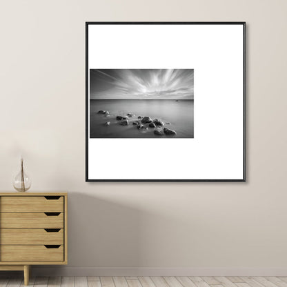 Vivolux | Dunkle Retro Wandkunst Fotodruck Landschaftsleinwand für das Schlafzimmer, mehrere Größenoptionen