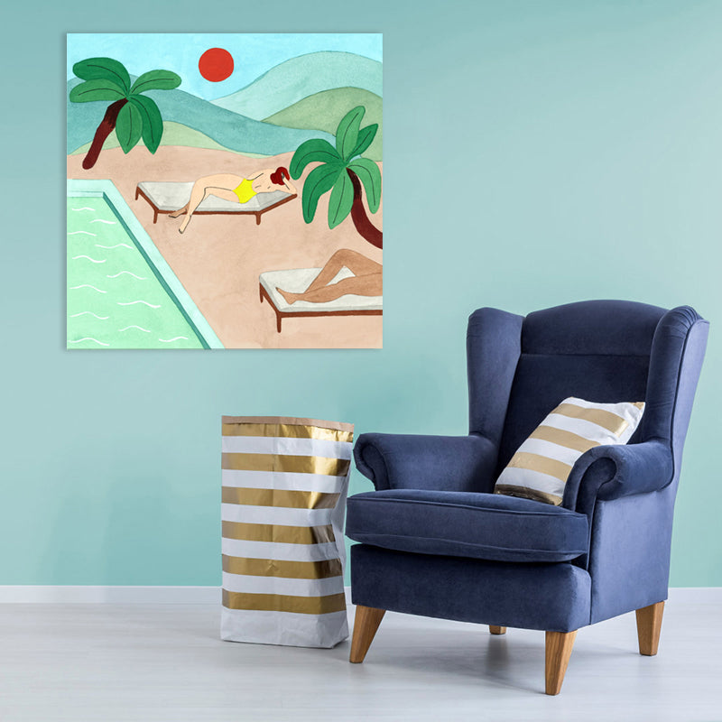 Vivolux | Hängende Figur Wandkunst Druck Unterhaltung Texturiert Leinwand in Sanften Farben für Raum