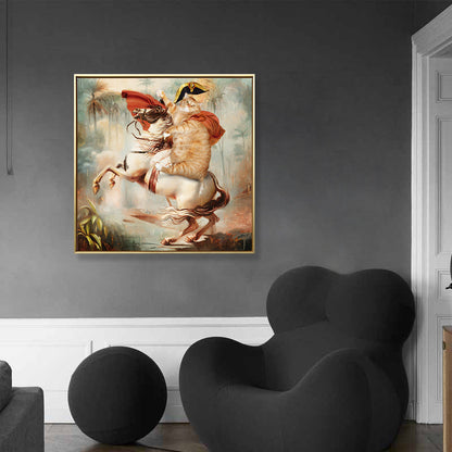 Vivolux | Braune Katze Ritter Leinwand Wandkunst Tier Funkelnd Texturierten Wanddeko für Jungen Schlafzimmer