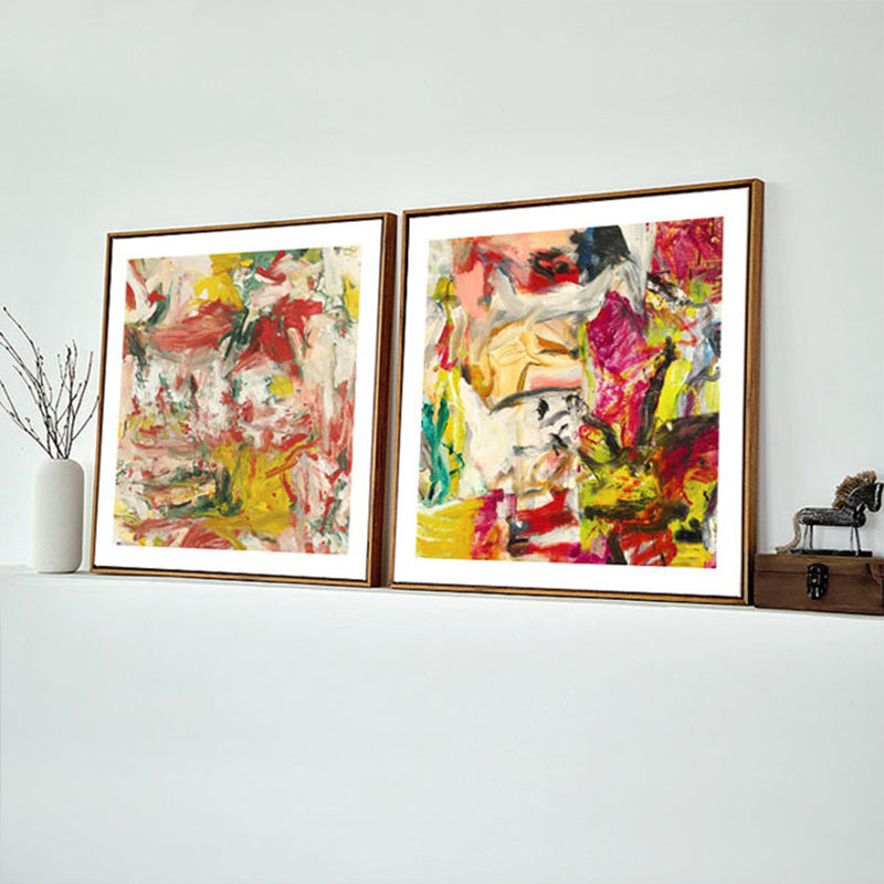 Vivolux | Abstrakte Ölmalerei Eingewickelte Leinwand Moderne Kunst Texturierte Wanddekoration in Sanften Farben für den Raum