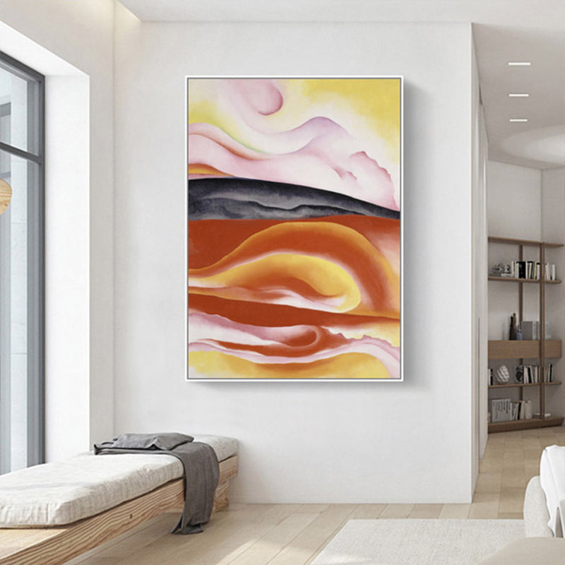 Vivolux | Braun Moderne Kunststil Wanddekoration Bilder Abstraktes Muster Leinwanddruck für das Badezimmer