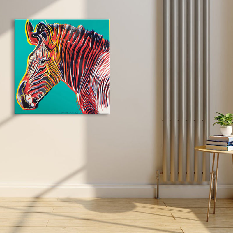 Vivolux | Wildtier-Leinwanddruck Pop Art Stil Texturiertes Esszimmer Gemälde in Pastellfarbe