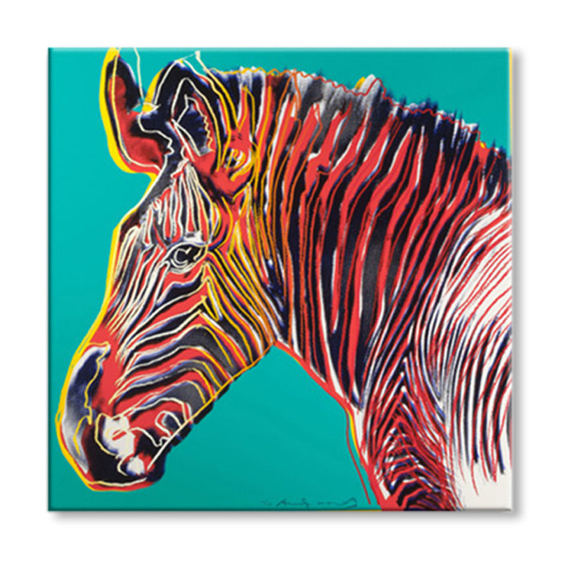Vivolux | Wildtier-Leinwanddruck Pop Art Stil Texturiertes Esszimmer Gemälde in Pastellfarbe