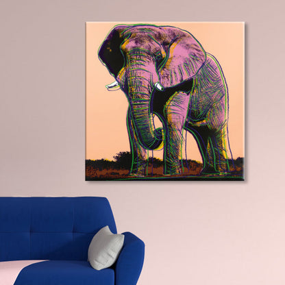 Vivolux | Wildtier-Leinwanddruck Pop Art Stil Texturiertes Esszimmer Gemälde in Pastellfarbe
