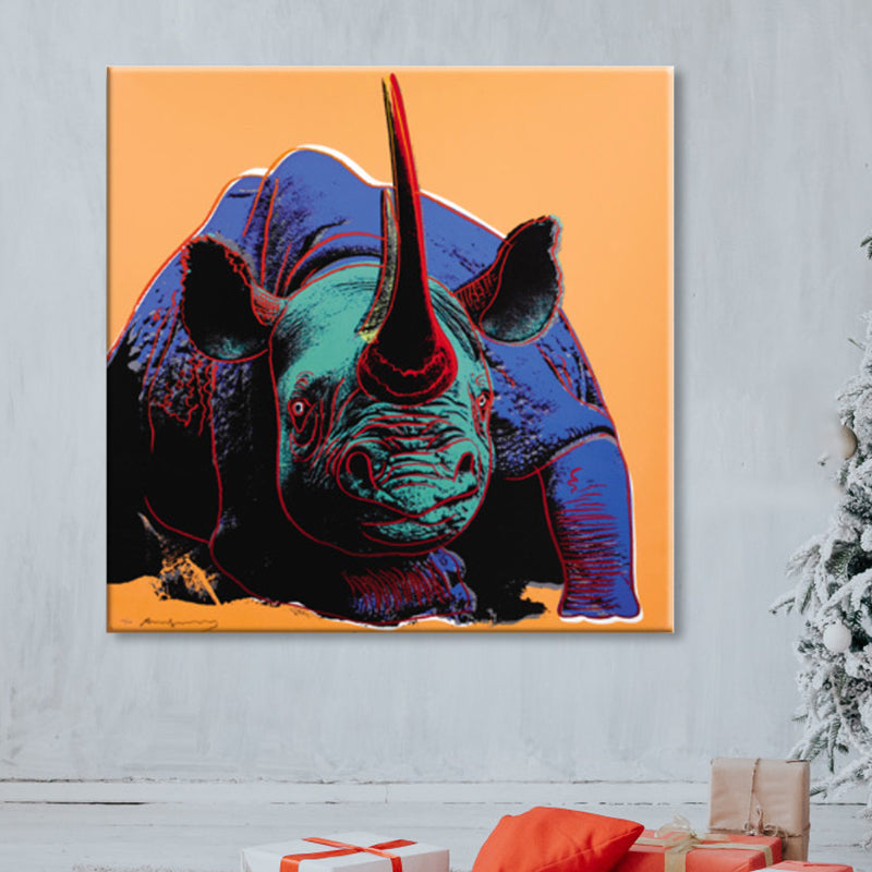 Vivolux | Wildtier-Leinwanddruck Pop Art Stil Texturiertes Esszimmer Gemälde in Pastellfarbe