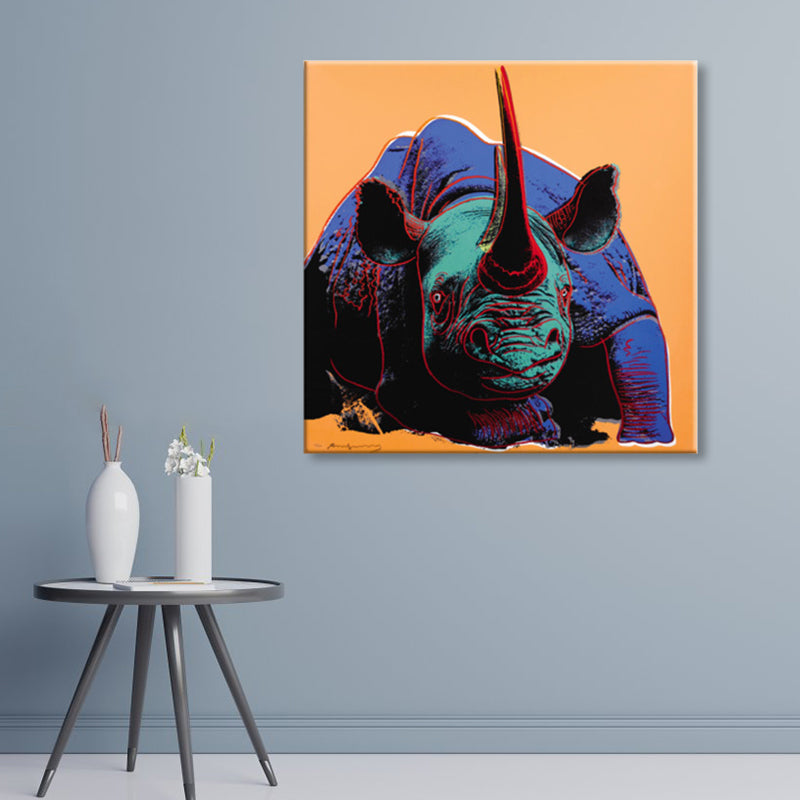 Vivolux | Wildtier-Leinwanddruck Pop Art Stil Texturiertes Esszimmer Gemälde in Pastellfarbe