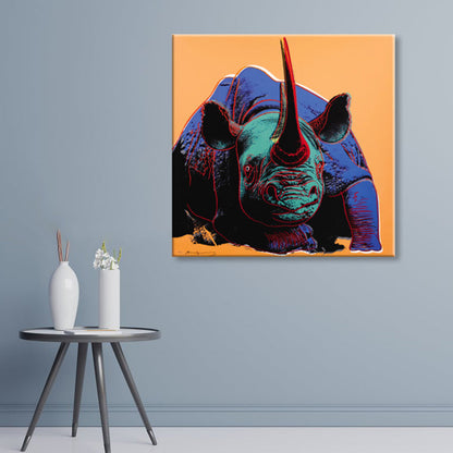 Vivolux | Wildtier-Leinwanddruck Pop Art Stil Texturiertes Esszimmer Gemälde in Pastellfarbe