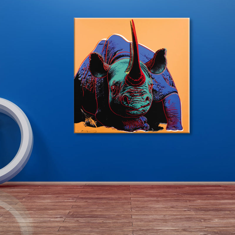 Vivolux | Wildtier-Leinwanddruck Pop Art Stil Texturiertes Esszimmer Gemälde in Pastellfarbe