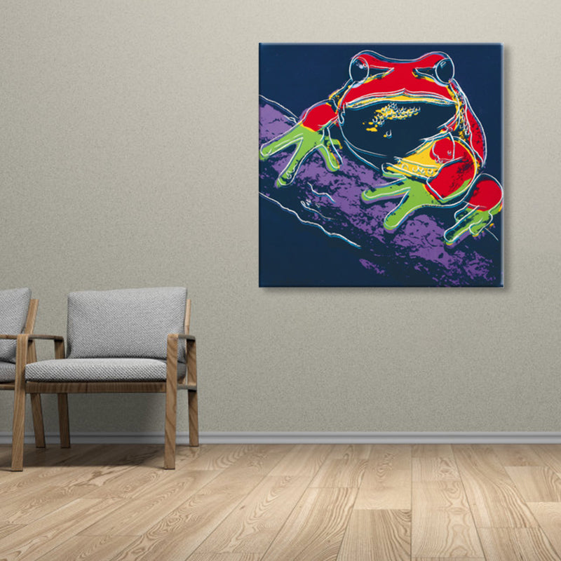 Vivolux | Wildtier-Leinwanddruck Pop Art Stil Texturiertes Esszimmer Gemälde in Pastellfarbe