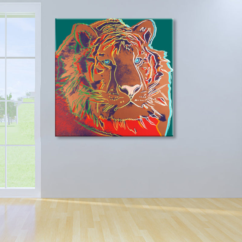 Vivolux | Wildtier-Leinwanddruck Pop Art Stil Texturiertes Esszimmer Gemälde in Pastellfarbe