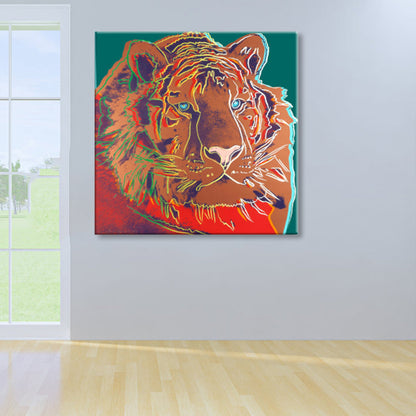 Vivolux | Wildtier-Leinwanddruck Pop Art Stil Texturiertes Esszimmer Gemälde in Pastellfarbe
