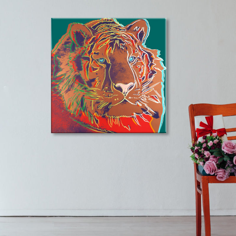 Vivolux | Wildtier-Leinwanddruck Pop Art Stil Texturiertes Esszimmer Gemälde in Pastellfarbe