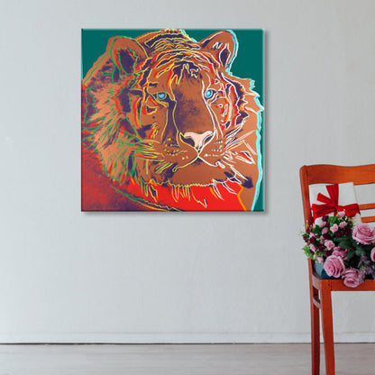 Vivolux | Wildtier-Leinwanddruck Pop Art Stil Texturiertes Esszimmer Gemälde in Pastellfarbe