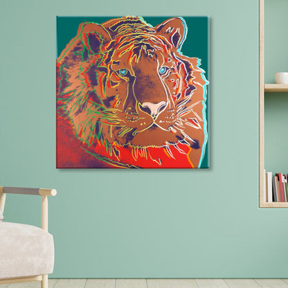 Vivolux | Wildtier-Leinwanddruck Pop Art Stil Texturiertes Esszimmer Gemälde in Pastellfarbe