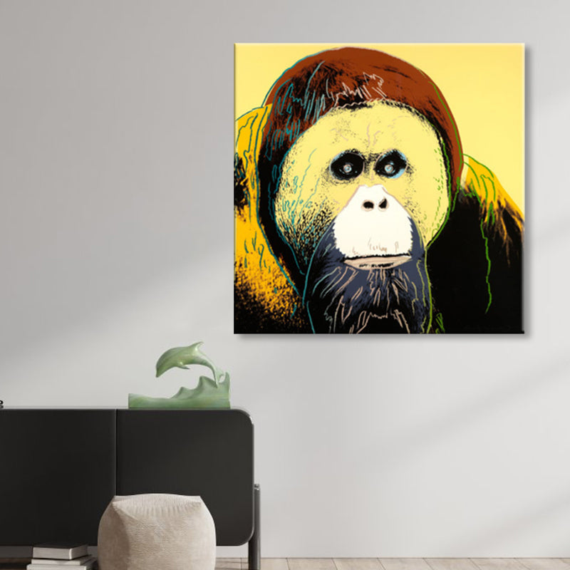 Vivolux | Wildtier-Leinwanddruck Pop Art Stil Texturiertes Esszimmer Gemälde in Pastellfarbe