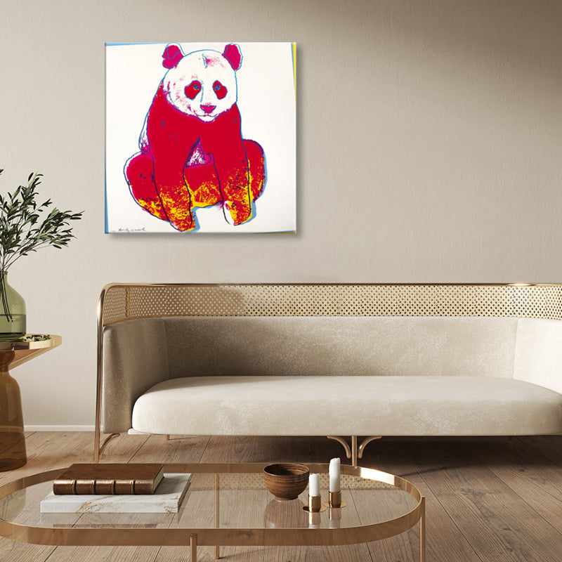 Vivolux | Wildtier-Leinwanddruck Pop Art Stil Texturiertes Esszimmer Gemälde in Pastellfarbe