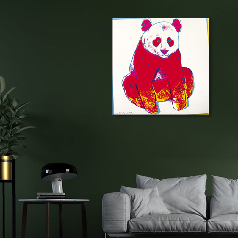 Vivolux | Wildtier-Leinwanddruck Pop Art Stil Texturiertes Esszimmer Gemälde in Pastellfarbe
