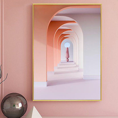 Vivolux | Weiche Farbe Bogen Galerie Wanddekoration Bauzeitgenössische Texturierte Leinwand für Raum