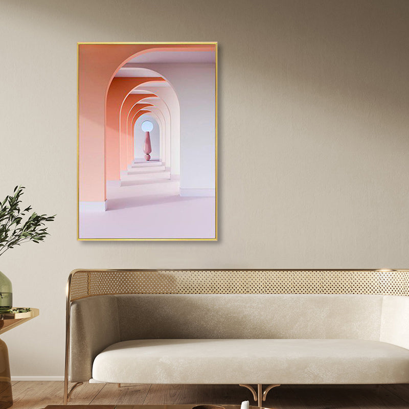 Vivolux | Weiche Farbe Bogen Galerie Wanddekoration Bauzeitgenössische Texturierte Leinwand für Raum