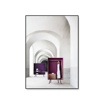 Vivolux | Arched Door Szenen Wandkunst Set Sanfte Farben Moderner Stil Leinwanddruck für das Familienzimmer